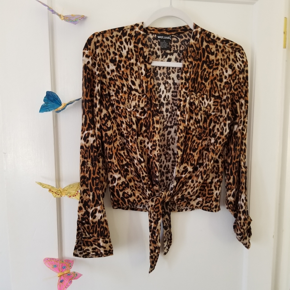 Y2K Wet Seal Leopard Blouse